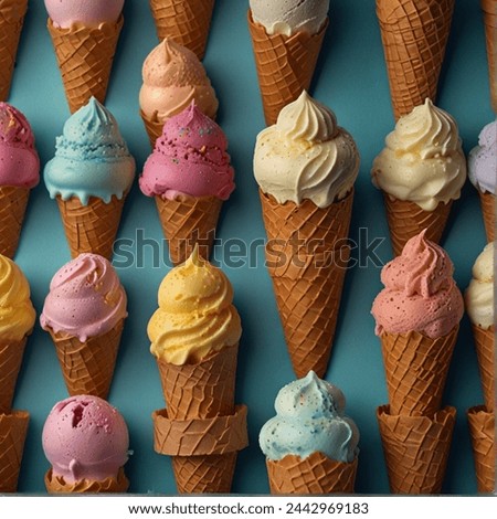 Creamy ice cream with various flavors that tempt each other's taste buds makes the image softer
