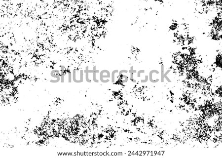Vector grunge texture. Background of black and white texture. Abstract monochrome pattern of spots, cracks, dots, chips.