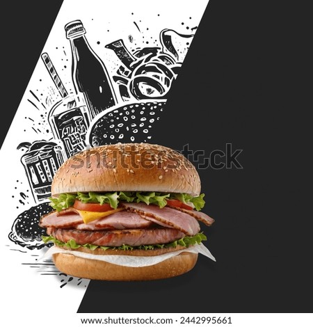 Ham barger advertisement template ready to use
project.
