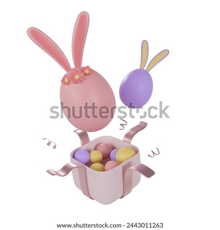 Easter Egg 3D Illustration. Painted Egg for Easter day.
