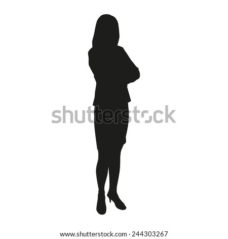 Business woman vector silhouette Royalty-Free Stock Photo #244303267