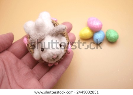 Miniature Needle Felted Bunny Easter Decor