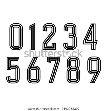 Sports Jersey Numbers Set vector.	