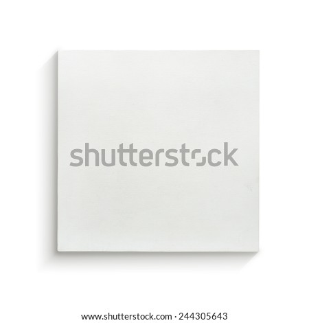 White canvas frame on white background. Royalty-Free Stock Photo #244305643