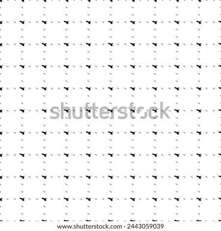 Square seamless background pattern from geometric shapes are different sizes and opacity. The pattern is evenly filled with small black angle grinder symbols. Vector illustration on white background