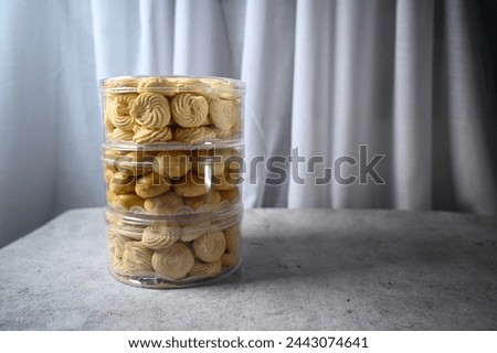 Kue Lebaran, Special Indonesian Cookies For Eid Al Fitr such as Nastar and Sagu Keju  Royalty-Free Stock Photo #2443074641
