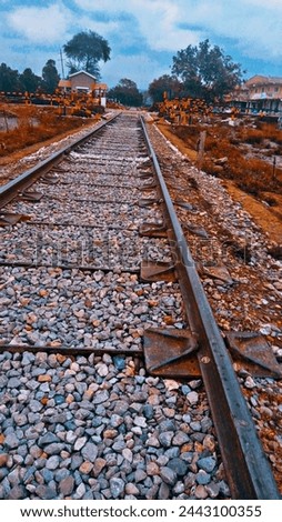 Aesthetic railway track with Pearl like stone .
