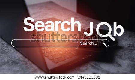 Browser for work opportunities online using job search app. Recruitment concept. Search Job on internet.