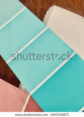 Colour swatches paper. Sample colors catalogue. Mint color