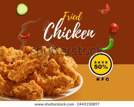 chicken fried and restaurants menu cards and save 50%off in Eid offer and Ramzan special offers 