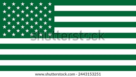 USA Flag in the original size, green colour