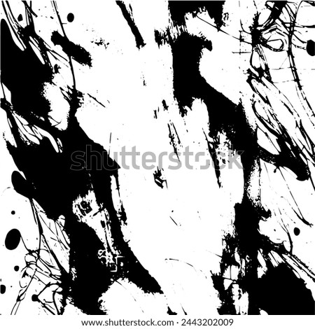 Grunge background of black and white. Abstract illustration texture of cracks, chips, dot. Dirty monochrome pattern of the old worn surface