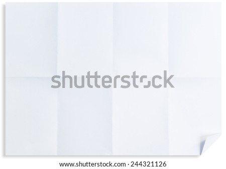 Empty white Crumpled paper isolated on white background.