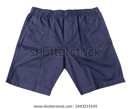 Blue men shorts isolated on white background with clipping path
