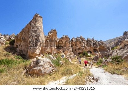 Zelve Open Air Museum in Cappadocia. Landmarks and historical places of Turkey Royalty-Free Stock Photo #2443231315