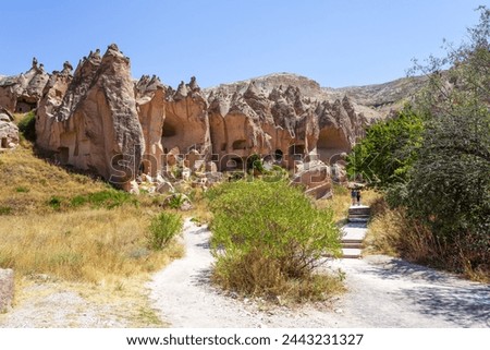 Zelve Open Air Museum in Cappadocia. Landmarks and historical places of Turkey Royalty-Free Stock Photo #2443231327