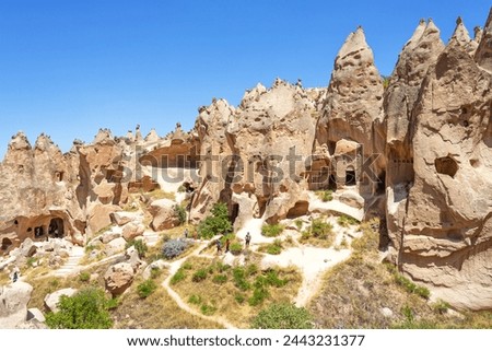 Zelve Open Air Museum in Cappadocia. Landmarks and historical places of Turkey Royalty-Free Stock Photo #2443231377