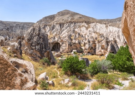 Zelve Open Air Museum in Cappadocia. Landmarks and historical places of Turkey Royalty-Free Stock Photo #2443231411