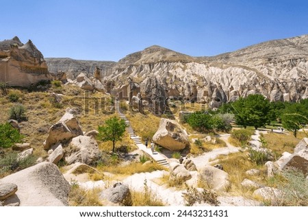 Zelve Open Air Museum in Cappadocia. Landmarks and historical places of Turkey Royalty-Free Stock Photo #2443231431