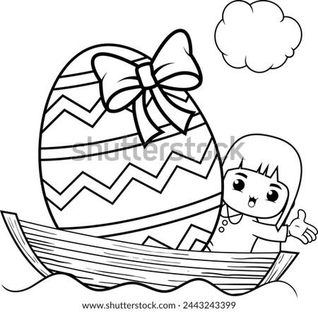 Easter Girl Coloring Page For Kids