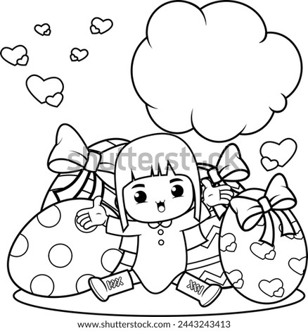 Easter Girl Coloring Page For Kids