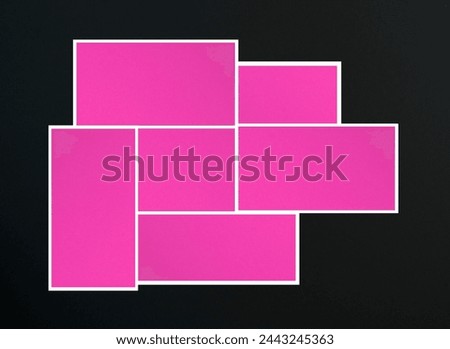 Creative pink template for text or pictures. Collage. Copy space.