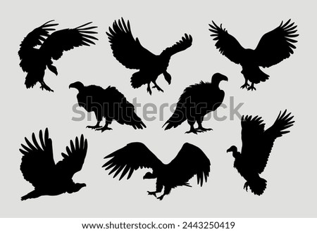 vultur silhouette vector set design