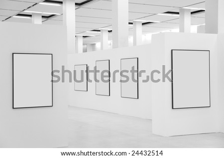 Showroom wall with frames