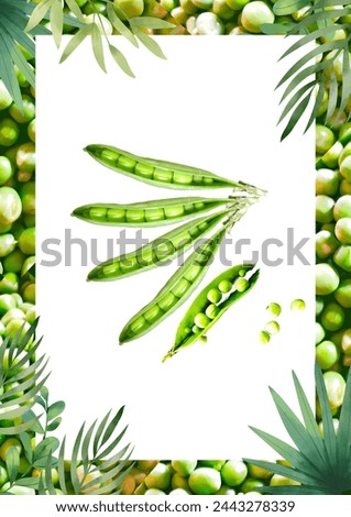  "Green foliage backdrop featuring pea leaves."