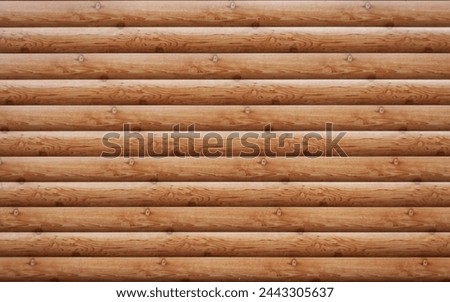 Closeup of brown blockhouse wall background Royalty-Free Stock Photo #2443305637