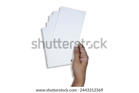 hands holding a Mockup of business cards stack