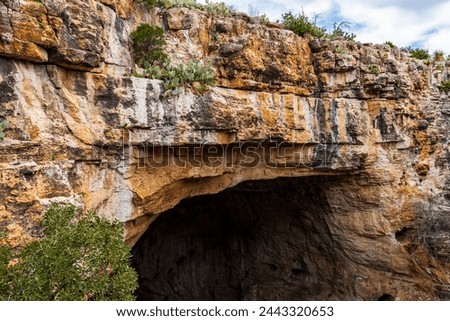 Hike in entrance to Carlsbad Caverns. Royalty-Free Stock Photo #2443320653