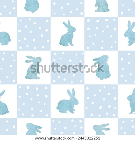 Cute watercolor bunny pattern. Seamless vector background with rabbits. Textile, fabric design