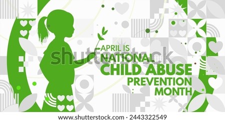 National Child Abuse Prevention Month. Child Abuse awareness banner, card, poster, background - vector illustration	 Royalty-Free Stock Photo #2443322549