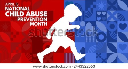 National Child Abuse Prevention Month. Child Abuse awareness banner, card, poster, background - vector illustration	 Royalty-Free Stock Photo #2443322553