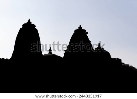 backlit shot of ancient temple unique architecture at morning image is taken at Kumbhal fort kumbhalgarh rajasthan india.