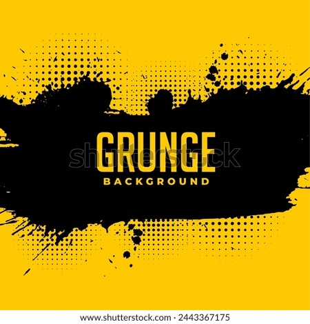 abstract and grungy scratch texture yellow background with halftone effect vector