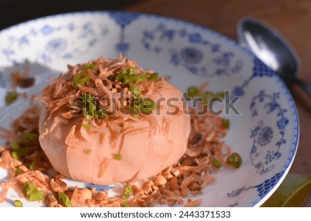 Thai dessert - Santol (Krathon) on top with chili, shrimp, peanut and no Thai sweet sauce - can put text on side of picture