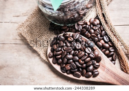 coffee beans on ladle