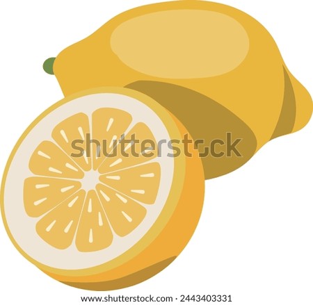 Clip art of cut lemon and whole lemon