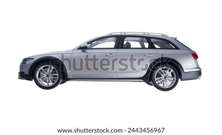 Collection model of a grey car isolated on white background. High quality photo