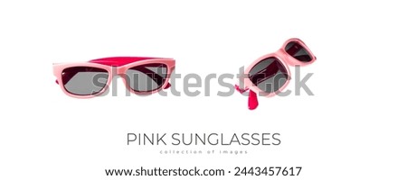 Pink Sunglasses isolated on white background. High quality photo