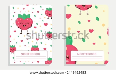 Set of covers for children's notebooks with a character