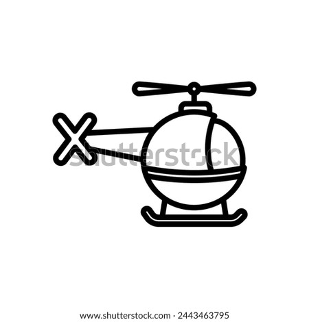 helicopter icon vector in line style
