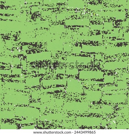 Camouflage pattern in green and black. Old cracked wall. Mottled background. Abstract vector seamless.