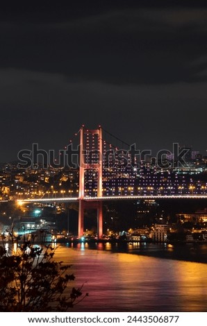 bridge at night on the bosphorus, istanbul