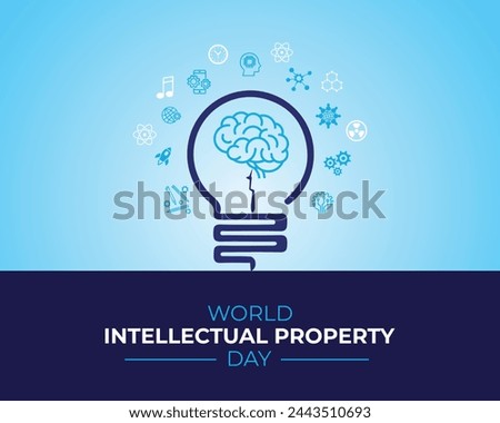 World Intellectual Property Day. 26 April. Holiday concept. Template for background with banner, poster and card. Vector illustration. Royalty-Free Stock Photo #2443510693