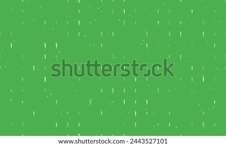 Seamless background pattern of evenly spaced white woman with hands up symbols of different sizes and opacity. Vector illustration on green background with stars