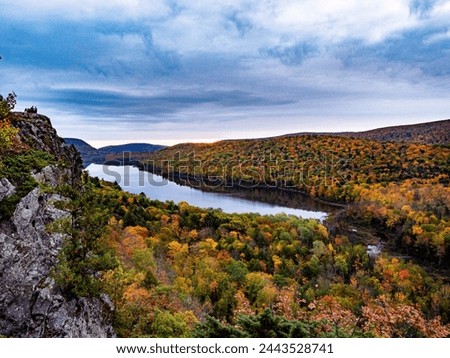 Fall at Lake of the Clouds overlook in the Porcupine Mountians State Park.