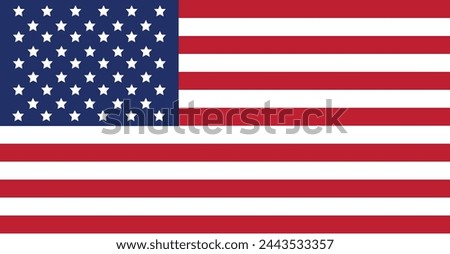 american flag, vector flag of USA.